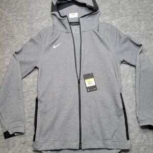 Showtime Fullzip Basketball Hoodie Small Gray Black Long Sleeve Dri Fit 930561